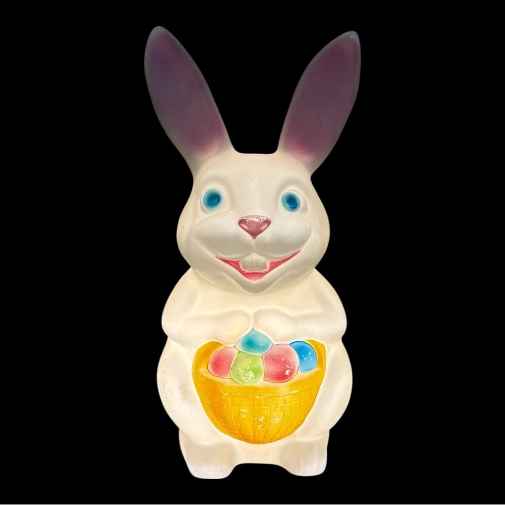 Empire Easter Bunny Rabbit Light Up Blow Mold 22” Tall Made In USA Works